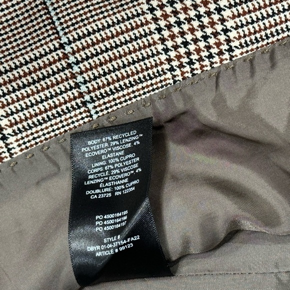 Babaton Atelier Sz 1 / XS Blazer Oversized Beige Plaid Academia Classic Preppy - Picture 7 of 8